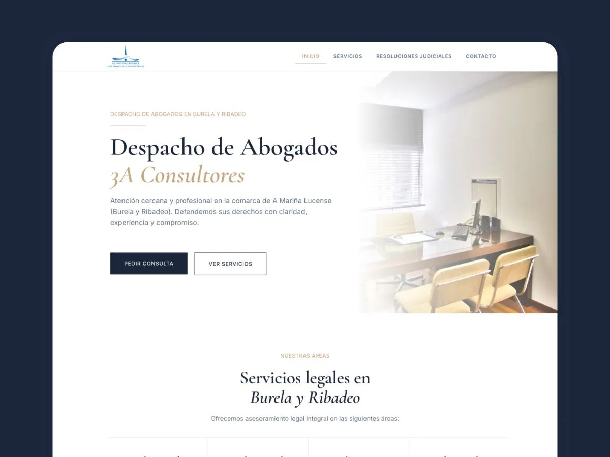 Web de 3A Consultores Abogados