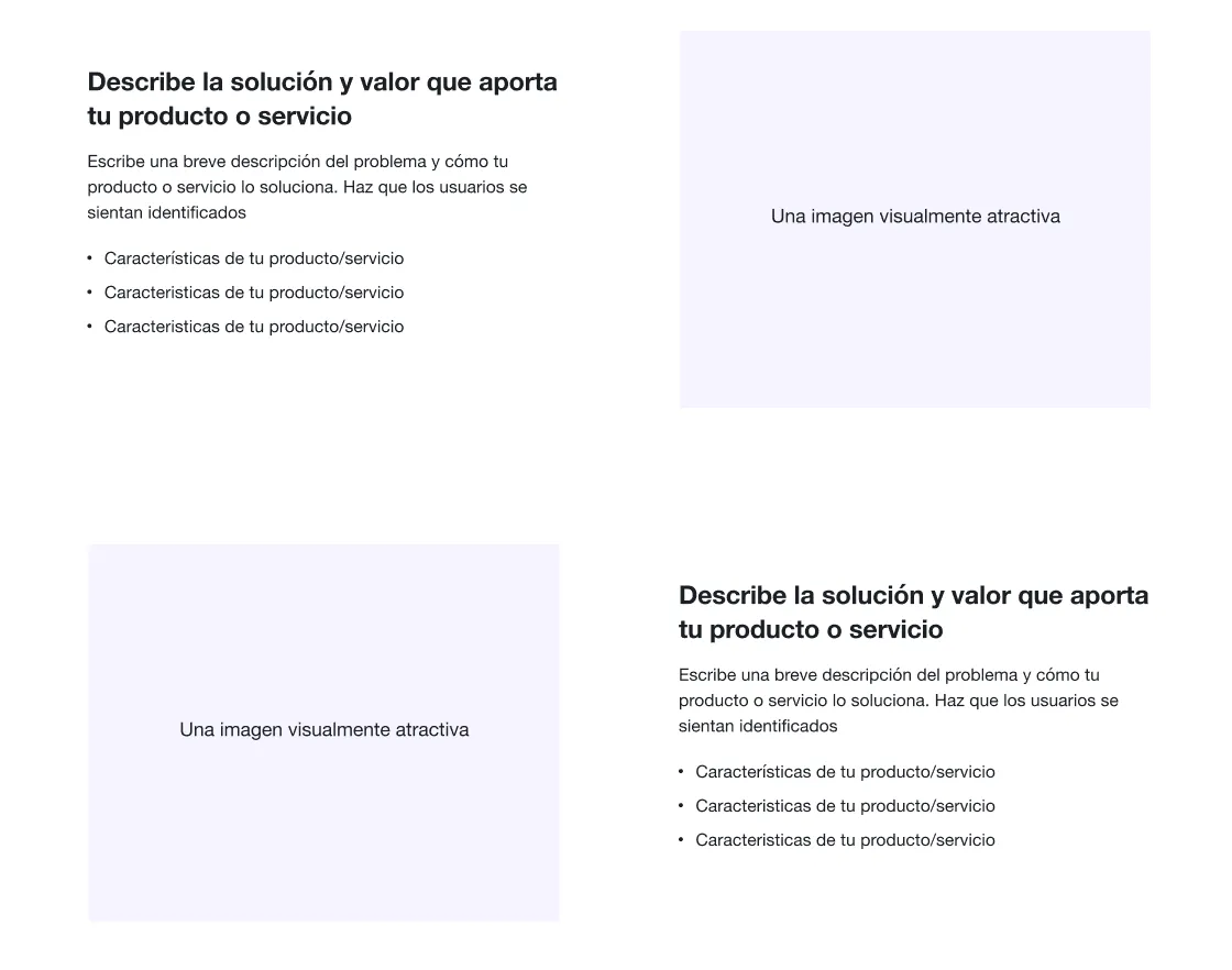Características de tu producto