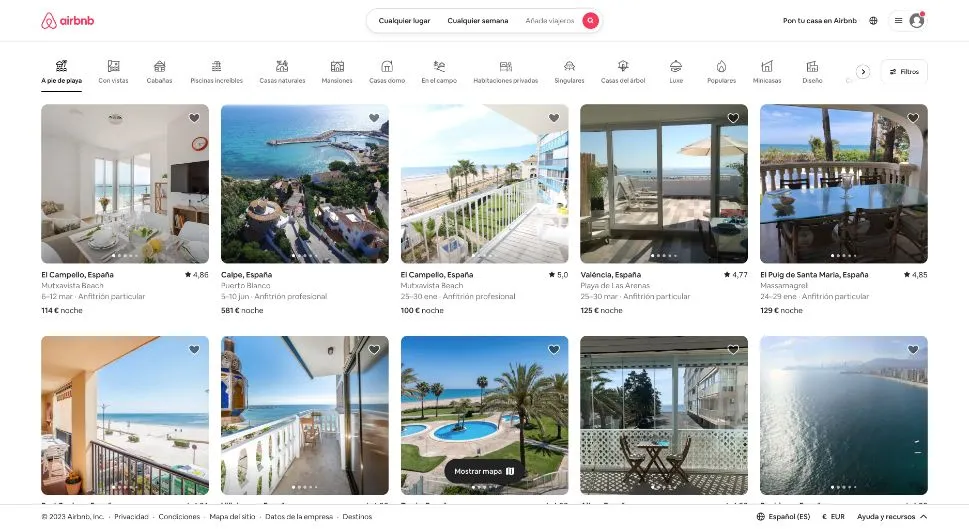 airbnb ejemplo diseño ux ui