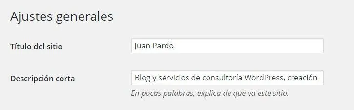 Ajustes generales 
