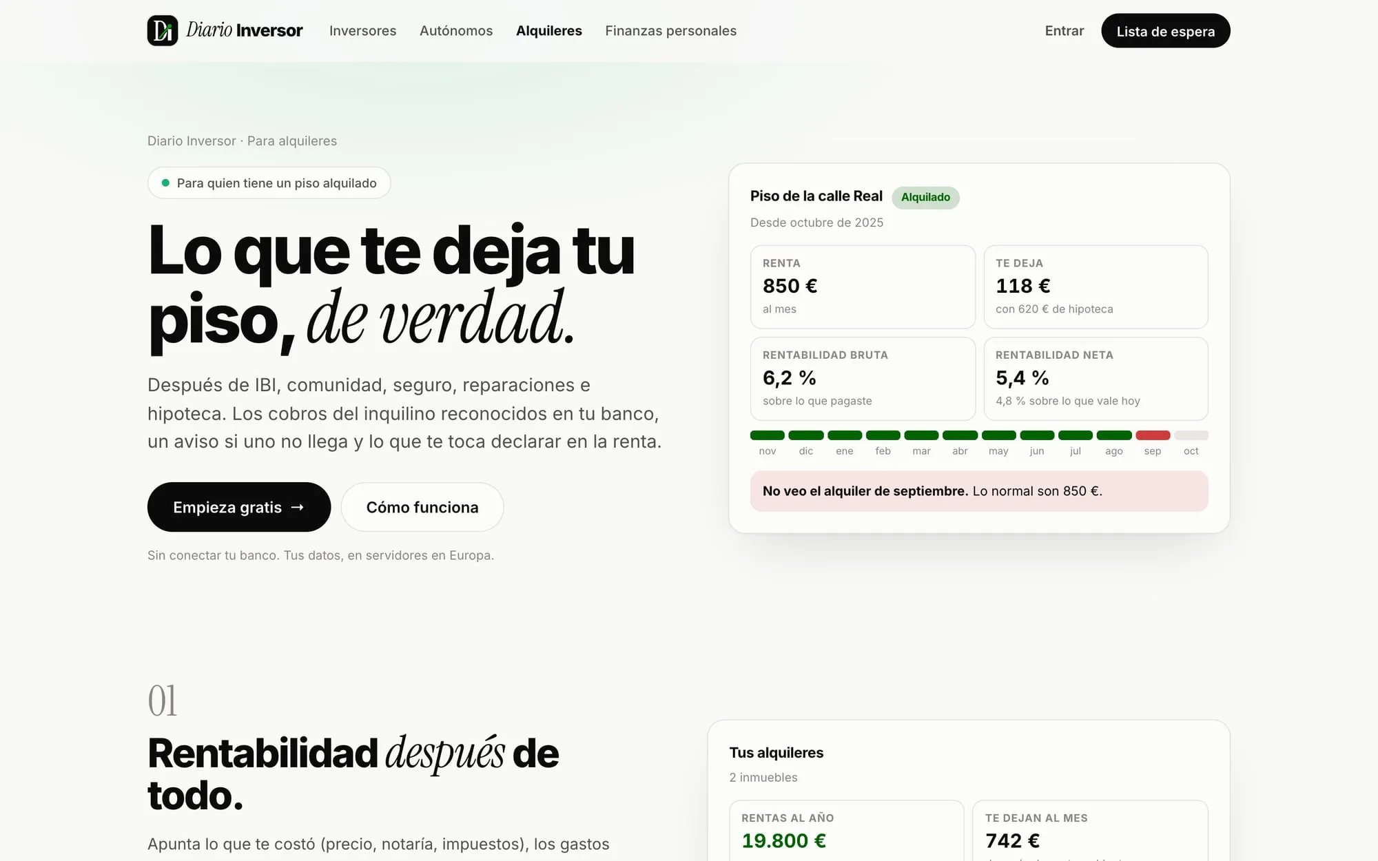 Página para quien tiene un piso alquilado
