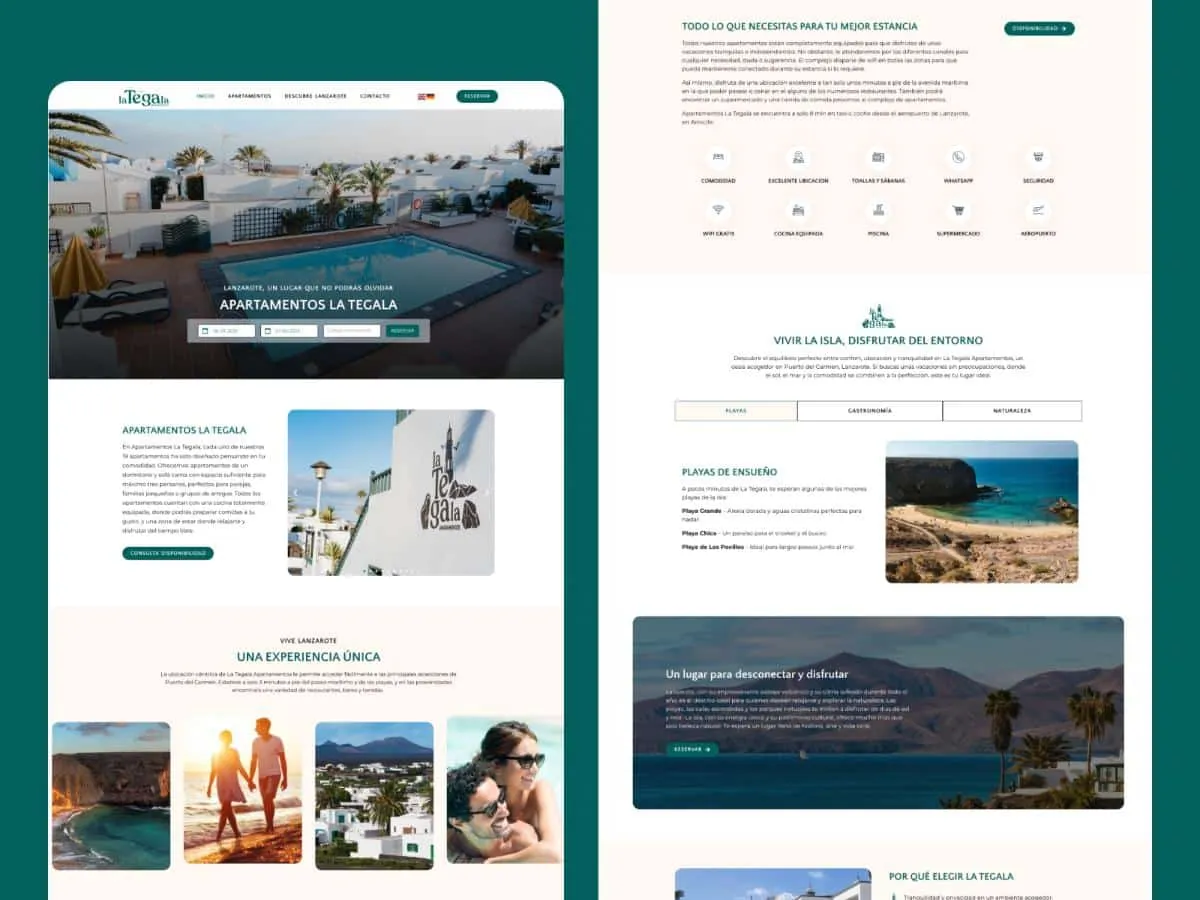 Web de Apartamentos La Tegala