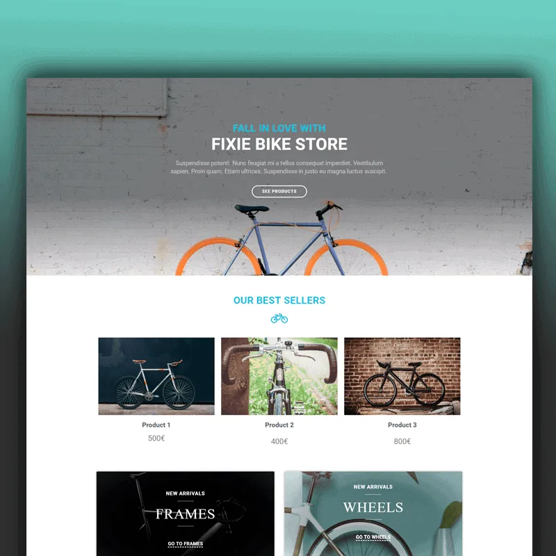 Plantilla Elementor gratis FixieBike