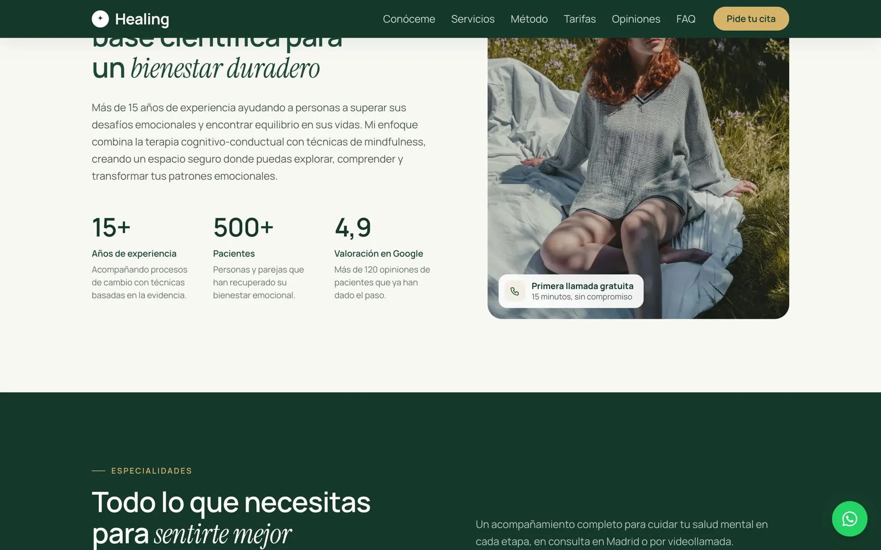Healing: experiencia, pacientes y valoración