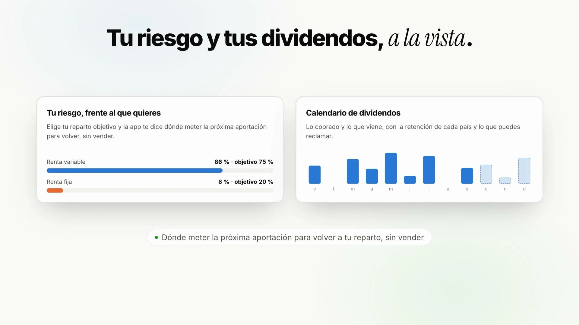 Mapa de riesgo y calendario de dividendos