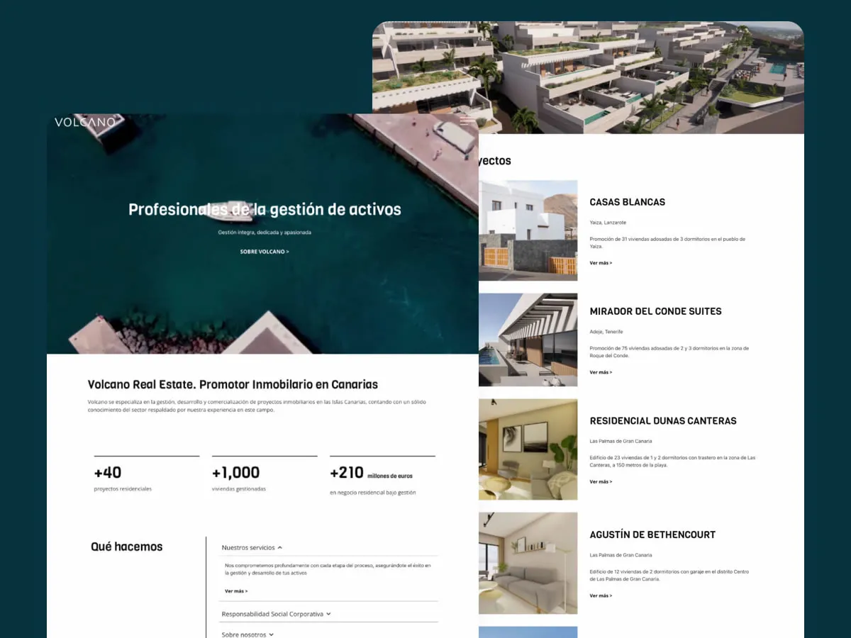 Web de Volcano Real Estate